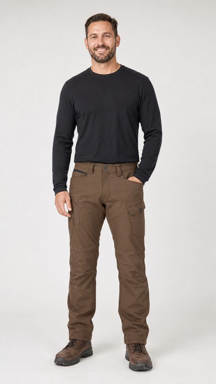 Truewerk T3 Winter Work Pants Brown Mens Size 32x32 New Thermal Fleece Lined